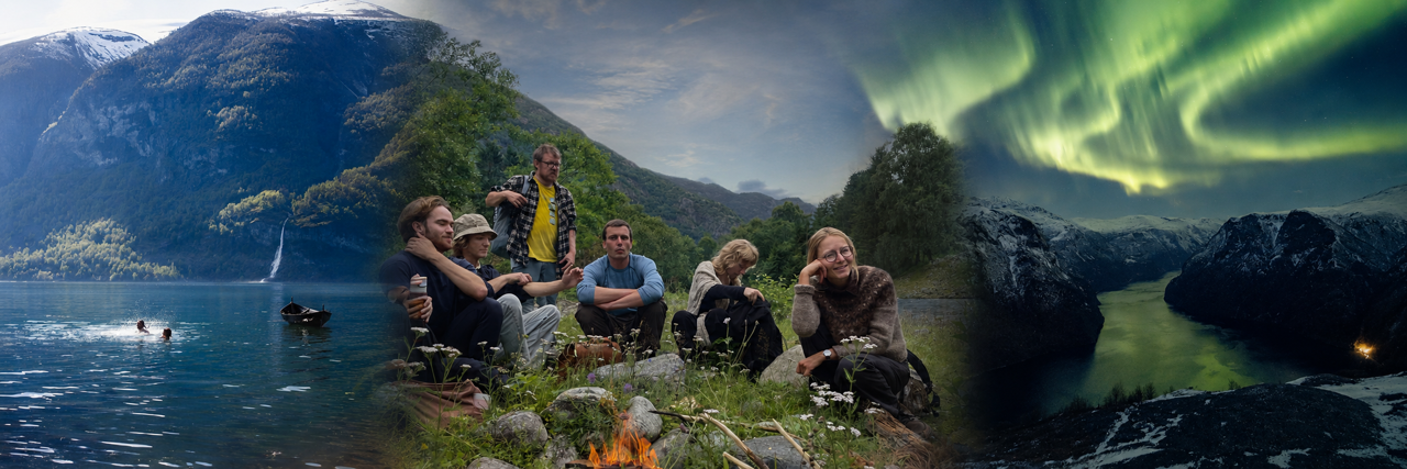 Elevar frå Sogn Jord- og Hagebruksskule opplever friluftsliv med fjord, bål og nordlys i Aurland.