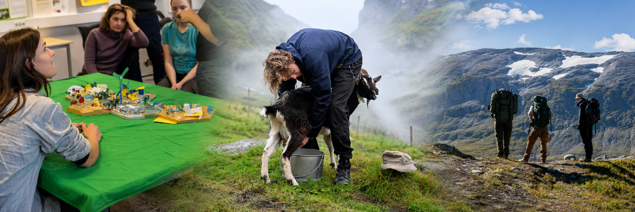 Elevar ved Sogn Jord- og Hagebruksskule lærer gjennom modellarbeid, dyrestell og friluftsliv i naturen rundt Aurland.